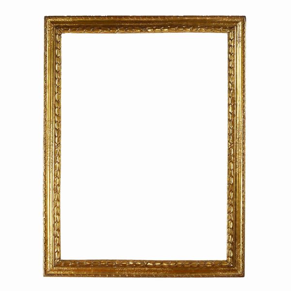 Cornice in legno intagliato e dorato. Emilia XVIII secolo  - Asta Cornici antiche - Associazione Nazionale - Case d'Asta italiane