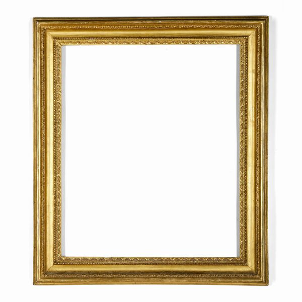 Cornice a tre ordini di intaglio dorato, Roma XVIII secolo  - Asta Cornici antiche - Associazione Nazionale - Case d'Asta italiane