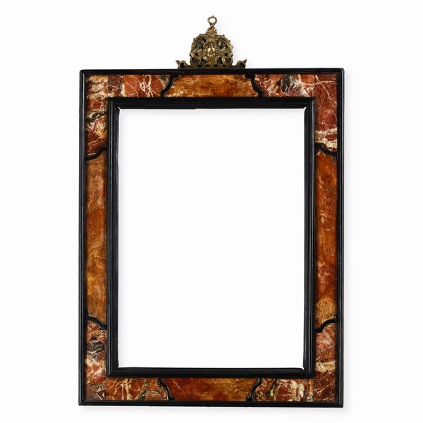 Cornice a cassetta in legno ebanizzato e marmo. Toscana XVIII-XIX secolo  - Asta Cornici antiche - Associazione Nazionale - Case d'Asta italiane