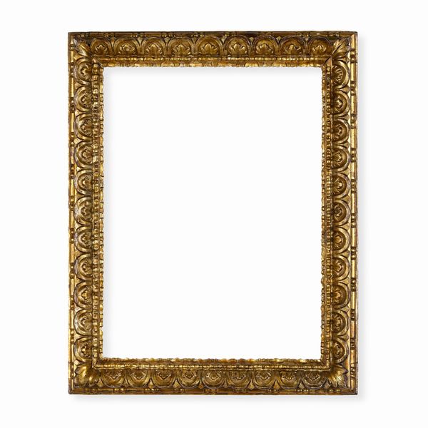 Cornice a mecca in legno intagliato, XVIII secolo  - Asta Cornici antiche - Associazione Nazionale - Case d'Asta italiane