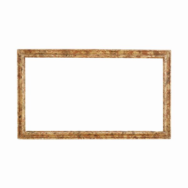 Cornice in legno dipinto a finto marmo. Marche XVIII secolo  - Asta Cornici antiche - Associazione Nazionale - Case d'Asta italiane