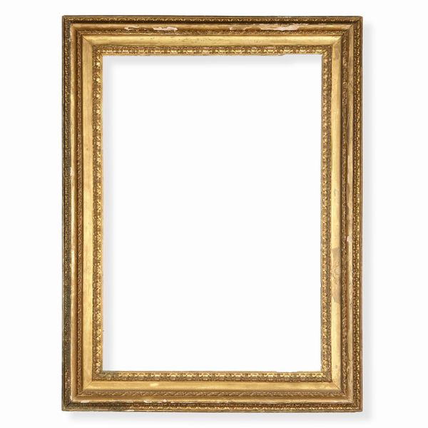 Cornice in legno intagliato e dorato. Roma, XVIII secolo  - Asta Cornici antiche - Associazione Nazionale - Case d'Asta italiane