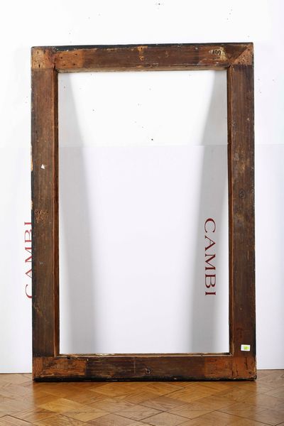 Cornice a cassetta in legno ebanizzato con decori in dorati. Italia Centrale, XVII secolo  - Asta Cornici antiche - Associazione Nazionale - Case d'Asta italiane