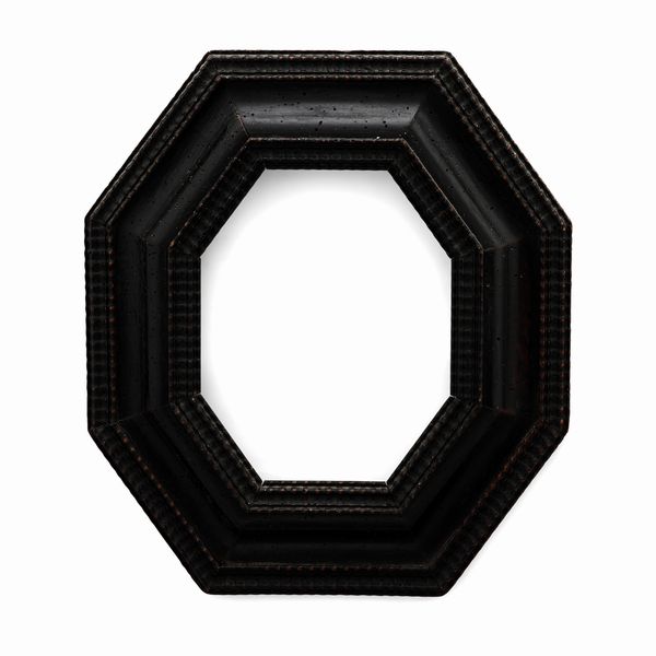 Cornice guilloch di forma ottagonale in legno intagliato ed ebanizzato. XVII-XVIII secolo  - Asta Cornici antiche - Associazione Nazionale - Case d'Asta italiane