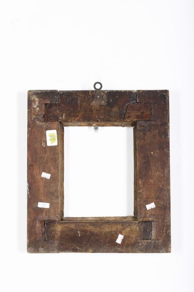 Cornice a cassetta in legno intagliato, dorato e dipinto. Italia centrale XVI secolo  - Asta Cornici antiche - Associazione Nazionale - Case d'Asta italiane