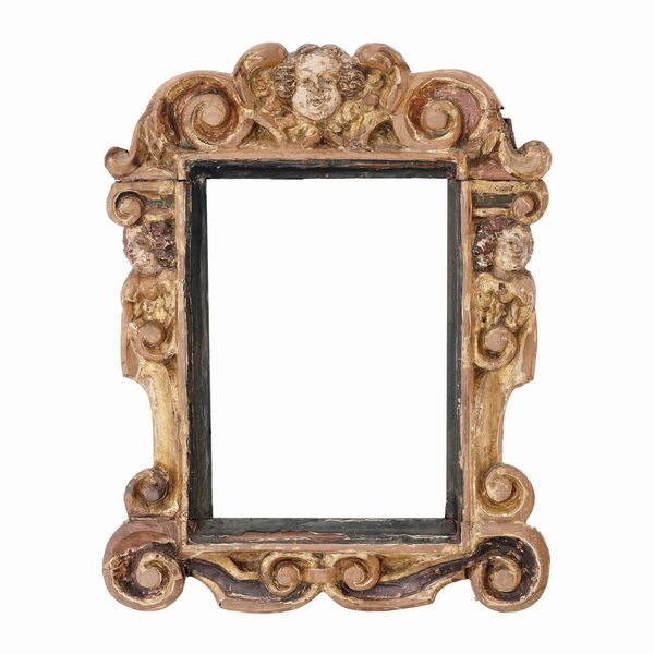 Cornice sansovinesca in legno intagliato e dipinto. Veneto XVI-XVII secolo  - Asta Cornici antiche - Associazione Nazionale - Case d'Asta italiane