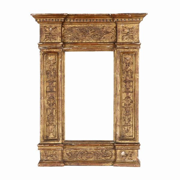 Cornice a tabernacolo del XIX secolo (?) di gusto rinascimentale  - Asta Cornici antiche - Associazione Nazionale - Case d'Asta italiane