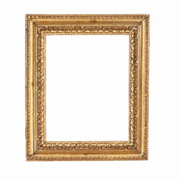 Cornice scolpita e dorata. Roma, XVIII secolo  - Asta Cornici antiche - Associazione Nazionale - Case d'Asta italiane