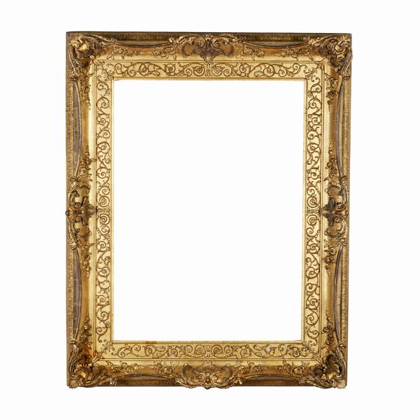 Cornice in legno e pastiglia dorata. Francia, met XIX secolo  - Asta Cornici antiche - Associazione Nazionale - Case d'Asta italiane