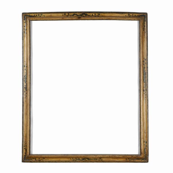 Coppia di cornici in legno intagliato e dipinto. XIX secolo  - Asta Cornici antiche - Associazione Nazionale - Case d'Asta italiane