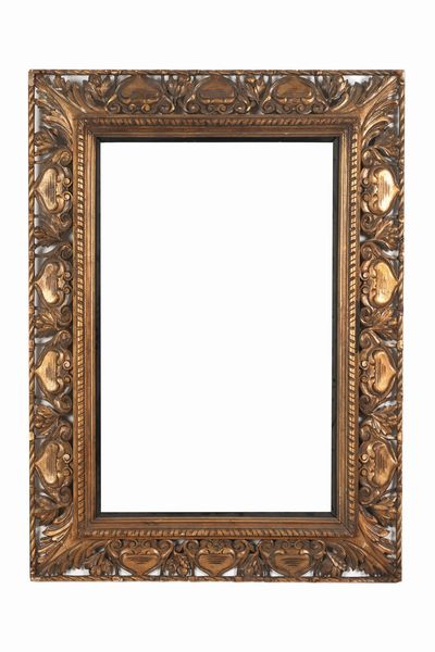 Grande cornice in legno intagliato e traforato, XX ssecolo  - Asta Cornici antiche - Associazione Nazionale - Case d'Asta italiane