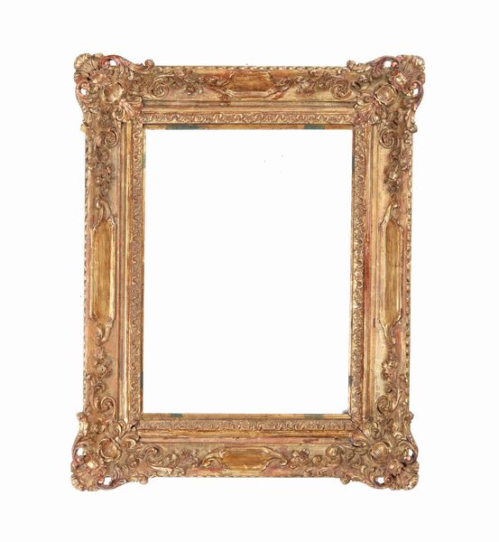 Cornice Luigi XV intagliata e dorata, Italia o Francia XVIII secolo  - Asta Cornici antiche - Associazione Nazionale - Case d'Asta italiane