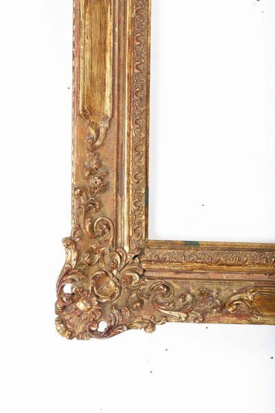 Cornice Luigi XV intagliata e dorata, Italia o Francia XVIII secolo  - Asta Cornici antiche - Associazione Nazionale - Case d'Asta italiane
