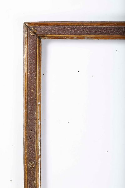 Cornice laccata finto porfido e dorata, Roma fine XVIII secolo  - Asta Cornici antiche - Associazione Nazionale - Case d'Asta italiane