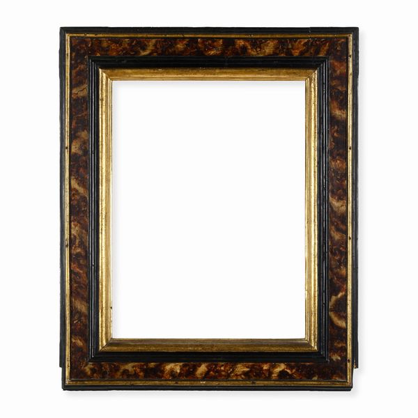 Cornice a cassetta in legno dipinto, ebanizzato e dorato. Italia centrale XVII secolo  - Asta Cornici antiche - Associazione Nazionale - Case d'Asta italiane