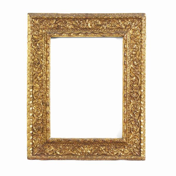 Cornice in legno intagliato e dorato. Italia settentrionale XVII secolo  - Asta Cornici antiche - Associazione Nazionale - Case d'Asta italiane