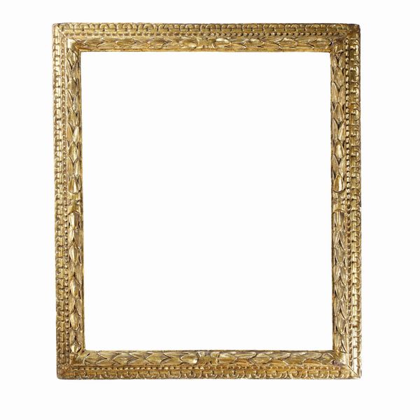 Cornice in legno scolpito e dorato. Piemonte XVIII secolo  - Asta Cornici antiche - Associazione Nazionale - Case d'Asta italiane