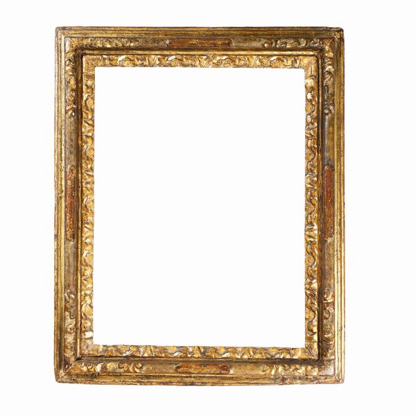 Cornice a tre ordini di intagliato dorata, XVIII secolo  - Asta Cornici antiche - Associazione Nazionale - Case d'Asta italiane