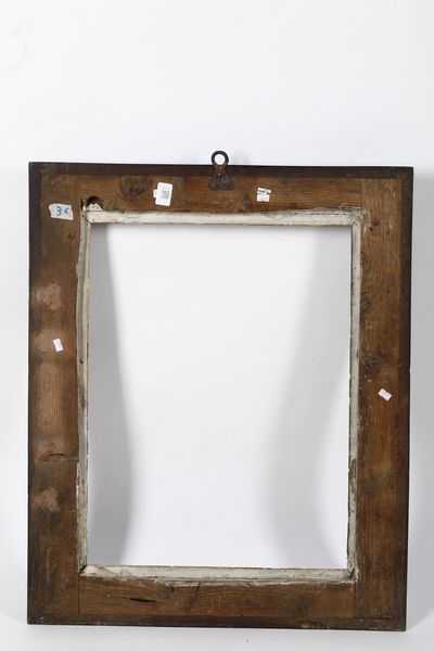 Cornice a sagoma Salvator Rosa in legno ebanizzato e laccato. Roma XVIII secolo  - Asta Cornici antiche - Associazione Nazionale - Case d'Asta italiane