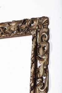 Cornice intaglaita e argentata a mecca, Italia centrale XVII secolo  - Asta Cornici antiche - Associazione Nazionale - Case d'Asta italiane