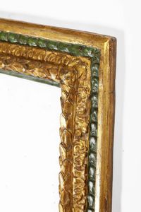 Cornice intagliata, dipinta e dorata. Italia centrale XVIII secolo  - Asta Cornici antiche - Associazione Nazionale - Case d'Asta italiane