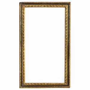 Cornice a cassetta in legno intagliato, laccato e dorato. XVII-XVIII secolo  - Asta Cornici antiche - Associazione Nazionale - Case d'Asta italiane