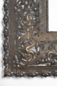 Cornice traforata in metallo (ottone?). XIX secolo  - Asta Cornici antiche - Associazione Nazionale - Case d'Asta italiane