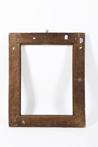 Cornice a casetta in legno laccato e dorato. Toscana XVII secolo  - Asta Cornici antiche - Associazione Nazionale - Case d'Asta italiane