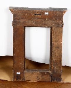 Cornice a tabernacolo del XIX secolo (?) di gusto rinascimentale  - Asta Cornici antiche - Associazione Nazionale - Case d'Asta italiane