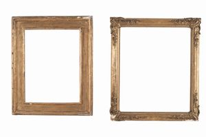 Cinque cornici diverse in legno intagliato  - Asta Cornici antiche - Associazione Nazionale - Case d'Asta italiane