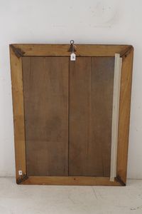 Cornice con specchio in legno laccato nero a finto marmo. Italia centrale XVIII secolo  - Asta Cornici antiche - Associazione Nazionale - Case d'Asta italiane