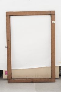 Cornice in legno naturale con angoli arricchiti da placche in metallo, XIX secolo  - Asta Cornici antiche - Associazione Nazionale - Case d'Asta italiane