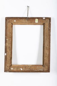 Cornice a sagoma Salvator Rosa ebanizzata e dorata. Italia centrale XVIII secolo  - Asta Cornici antiche - Associazione Nazionale - Case d'Asta italiane