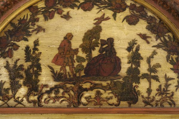 Armadio in legno dipinto e decorato ad arte povera, in stile settecentesco  - Asta Dimore Italiane - Associazione Nazionale - Case d'Asta italiane