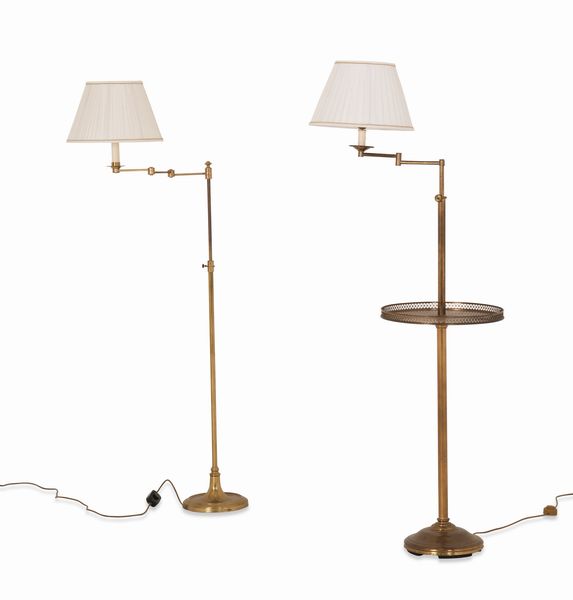 Tre lampade da terra in bronzo. XX secolo  - Asta Dimore Italiane - Associazione Nazionale - Case d'Asta italiane