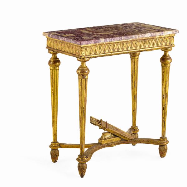 Sei sedie e tavolo da parete in stile Luigi XVI. Francia, XIX-XX secolo  - Asta Dimore Italiane - Associazione Nazionale - Case d'Asta italiane