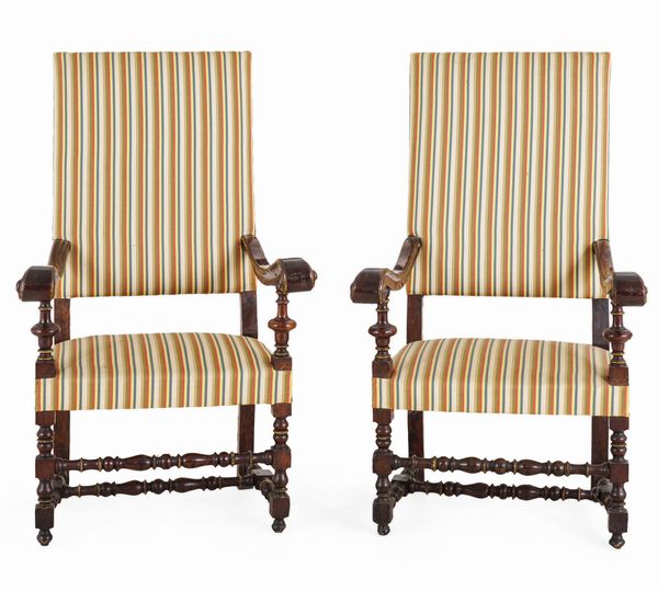 Coppia di poltrone e coppia di sedie. Emilia, XVII secolo  - Asta Dimore Italiane - Associazione Nazionale - Case d'Asta italiane