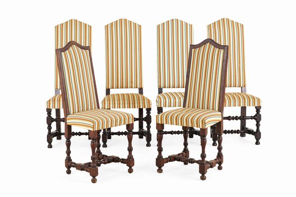 Coppia di poltrone e coppia di sedie. Emilia, XVII secolo  - Asta Dimore Italiane - Associazione Nazionale - Case d'Asta italiane