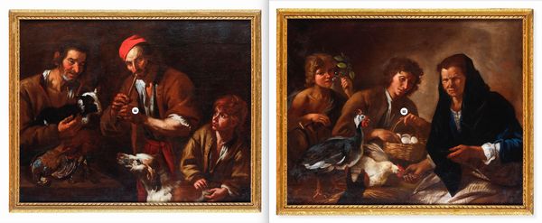 Bernhard Keilhau detto Monsù Bernardo : Allegorie dei cinque sensi  - Asta Dimore Italiane - Associazione Nazionale - Case d'Asta italiane