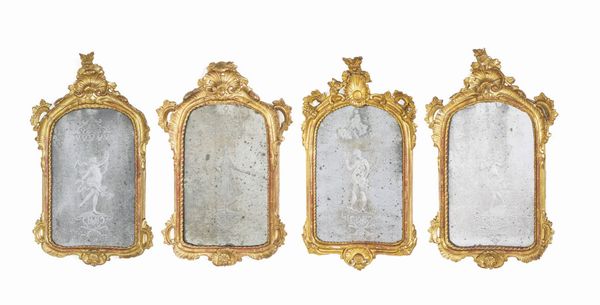 Gruppo di quattro specchiere. XVIII secolo  - Asta Dimore Italiane - Associazione Nazionale - Case d'Asta italiane