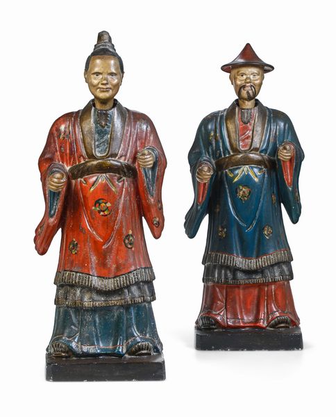 Coppia grandi di magot in stucco dipinto. Piemonte, seconda met� del XVIII secolo  - Asta Dimore Italiane - Associazione Nazionale - Case d'Asta italiane