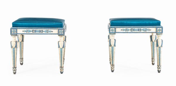 Gruppo di quattro sgabelli. Piemonte, XVIII secolo  - Asta Dimore Italiane - Associazione Nazionale - Case d'Asta italiane