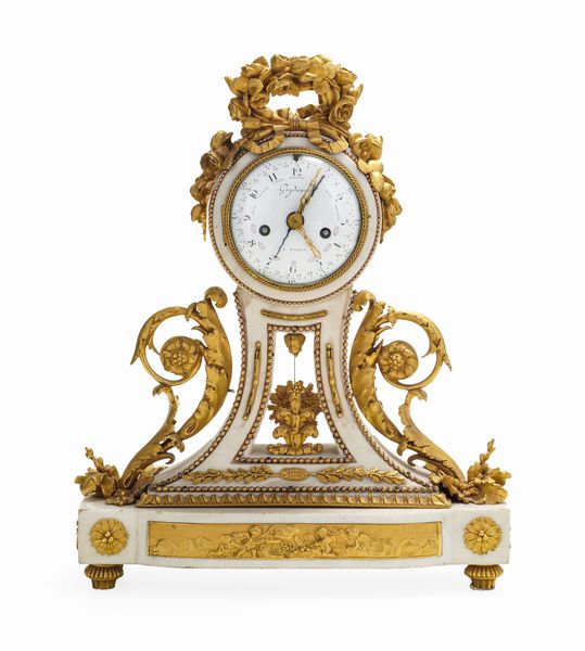 Orologio da tavolo in marmo e bronzo dorato. Francia, fine XVIII secolo  - Asta Dimore Italiane - Associazione Nazionale - Case d'Asta italiane