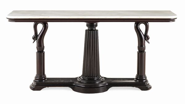 Consolle in legno intagliato ed ebanizzato. Napoli, prima met del XIX secolo  - Asta Dimore Italiane - Associazione Nazionale - Case d'Asta italiane