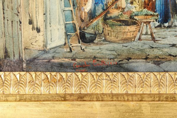 Consalvo Carelli : Veduta di Piazza della Vicaria a Napoli  - Asta Dimore Italiane - Associazione Nazionale - Case d'Asta italiane