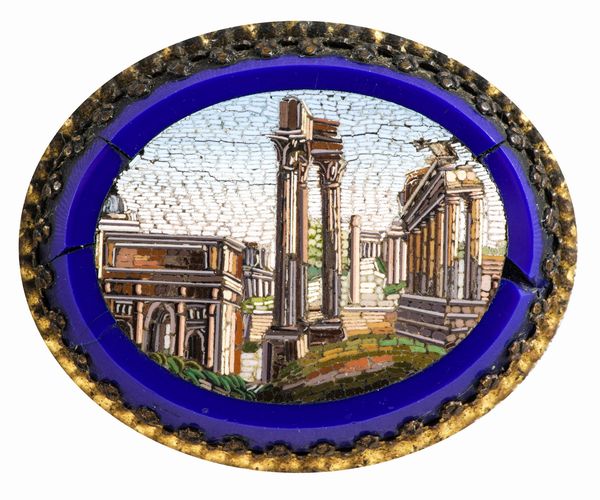 Quattro micromosaici raffiguranti rovine romane. XIX-XX secolo  - Asta Dimore Italiane - Associazione Nazionale - Case d'Asta italiane