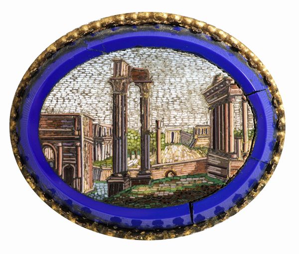 Quattro micromosaici raffiguranti rovine romane. XIX-XX secolo  - Asta Dimore Italiane - Associazione Nazionale - Case d'Asta italiane