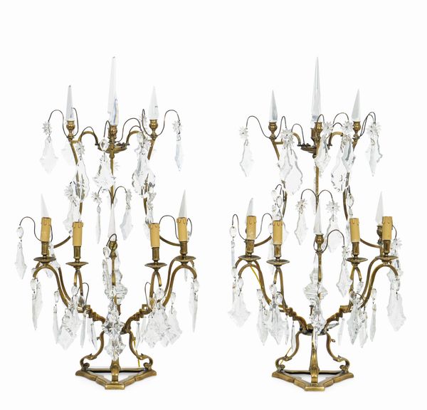 Coppia di girandoles in bronzo dorato. XIX secolo  - Asta Dimore Italiane - Associazione Nazionale - Case d'Asta italiane