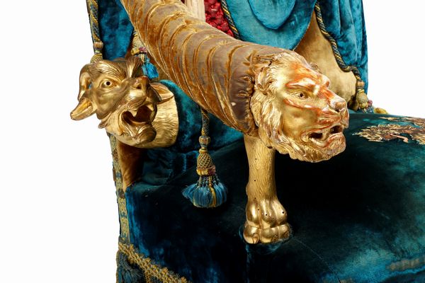 Poltrona da parata. Roma, 1870 ca.  - Asta Dimore Italiane - Associazione Nazionale - Case d'Asta italiane