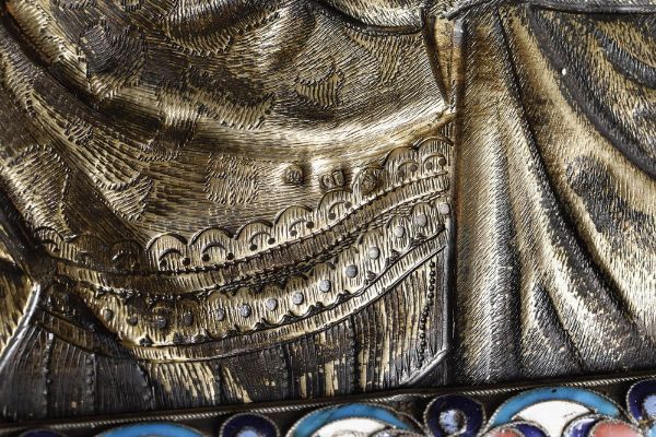 Icona raffigurante la Vergine di Kazan. Russia, bolli in uso dal 1896 al 1908  - Asta Dimore Italiane - Associazione Nazionale - Case d'Asta italiane